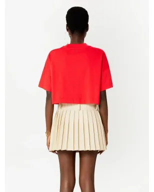 AMI Paris コエール・サクレ クロップドTシャツ - レッド - サムネイル4