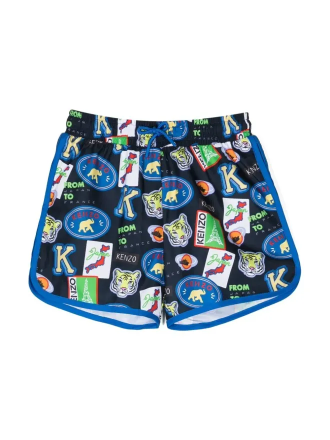Kenzo Kids Kenzo Kids 総柄グラフィックプリントショーツの商品画像