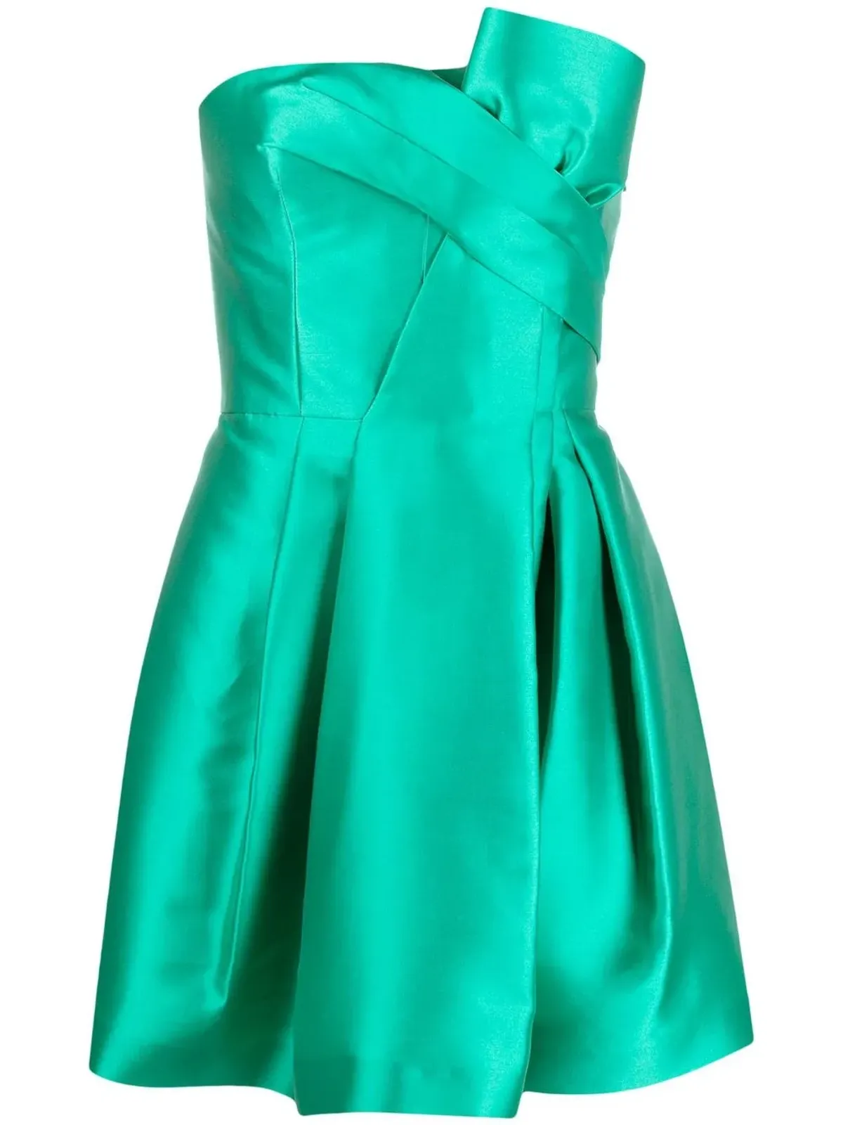 Alberta Ferretti ギャザー入りストラップレスミニドレス - 画像1