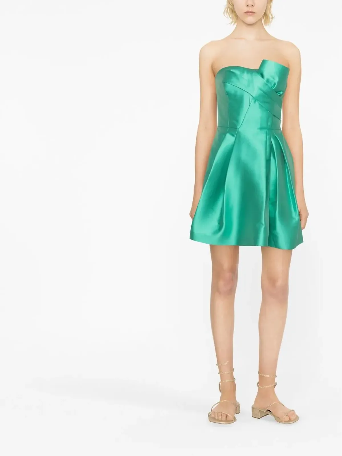 Alberta Ferretti ギャザー入りストラップレスミニドレス - 画像2