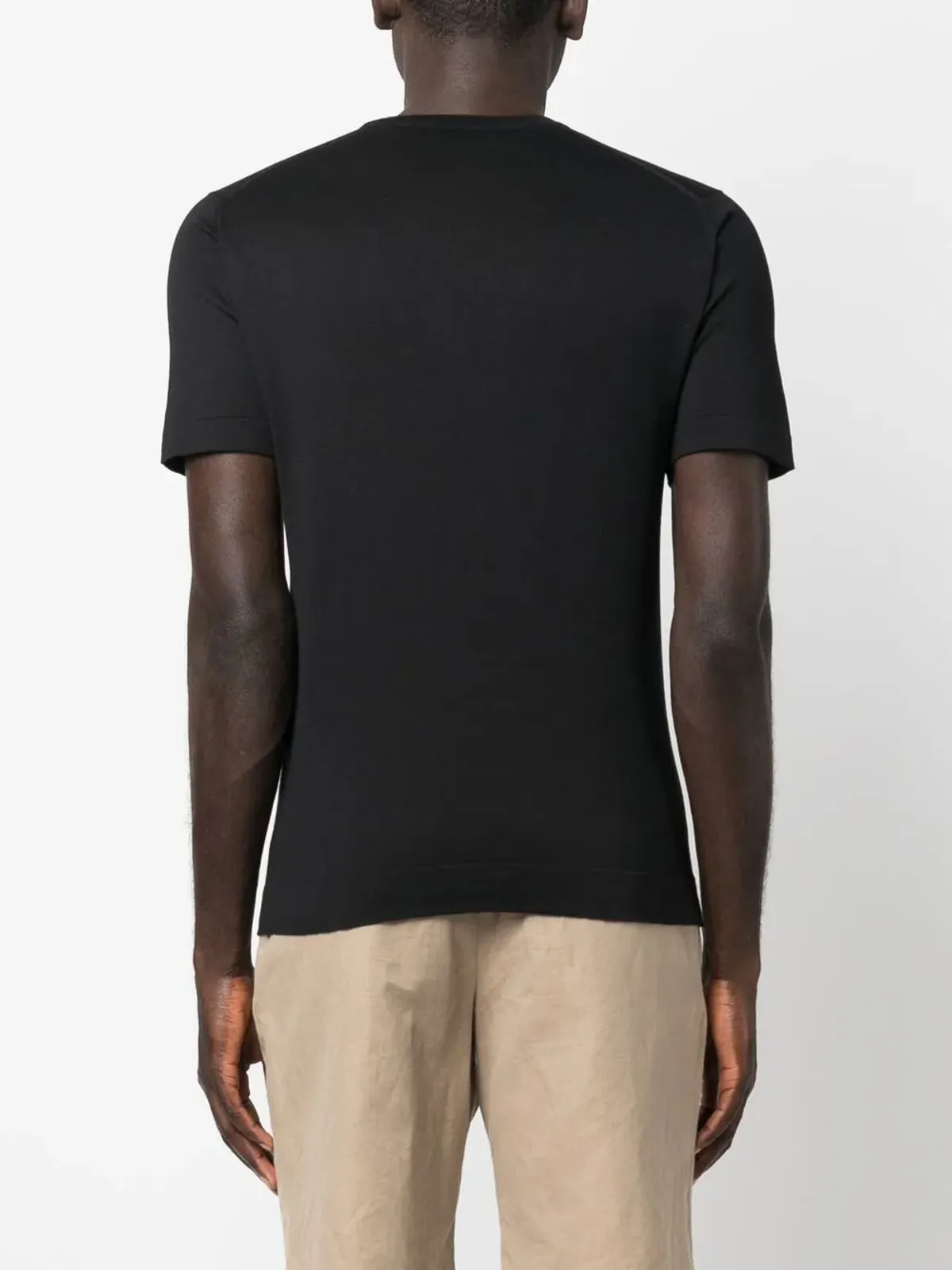 John Smedley 無地コットンTシャツ ブラック - 画像4