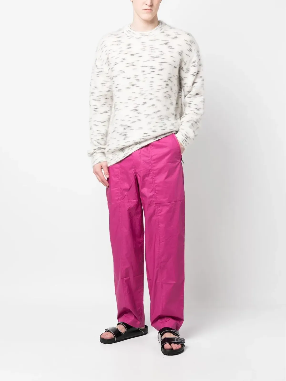 MARANT Ezra オーガニックコットン トラックパンツ ピンク - 画像2