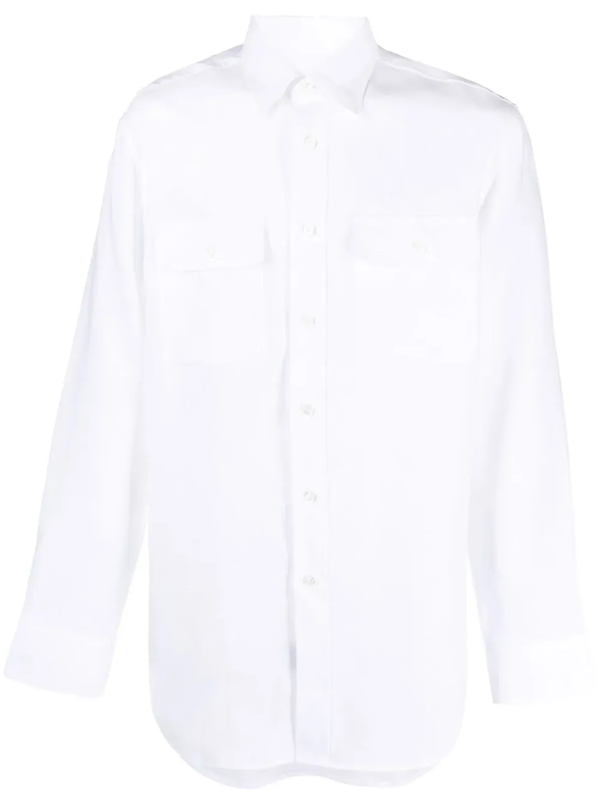 Brioni リネン ボタンアップ シャツ - White - 画像1