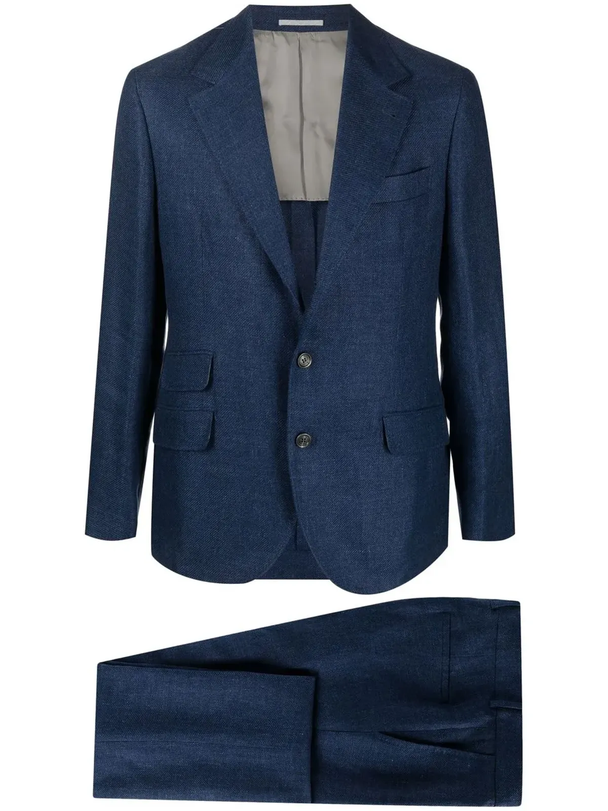 Brunello Cucinelli シングルブレスト2ピーススーツ ブルー - 画像1
