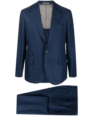 Brunello Cucinelli シングルブレスト2ピーススーツ ブルー - サムネイル1
