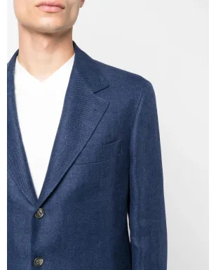 Brunello Cucinelli シングルブレスト2ピーススーツ ブルー - サムネイル5