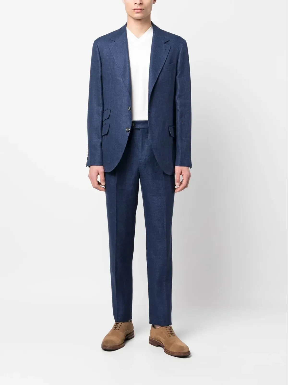 Brunello Cucinelli シングルブレスト2ピーススーツ ブルー - 画像2