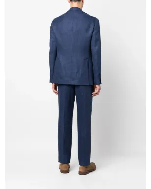 Brunello Cucinelli シングルブレスト2ピーススーツ ブルー - サムネイル4