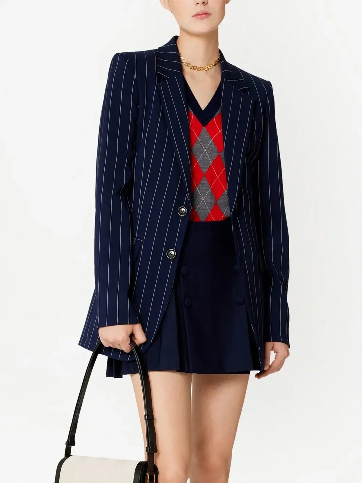 AMI Paris ストライプ柄のシングルブレストブレザー - 画像3