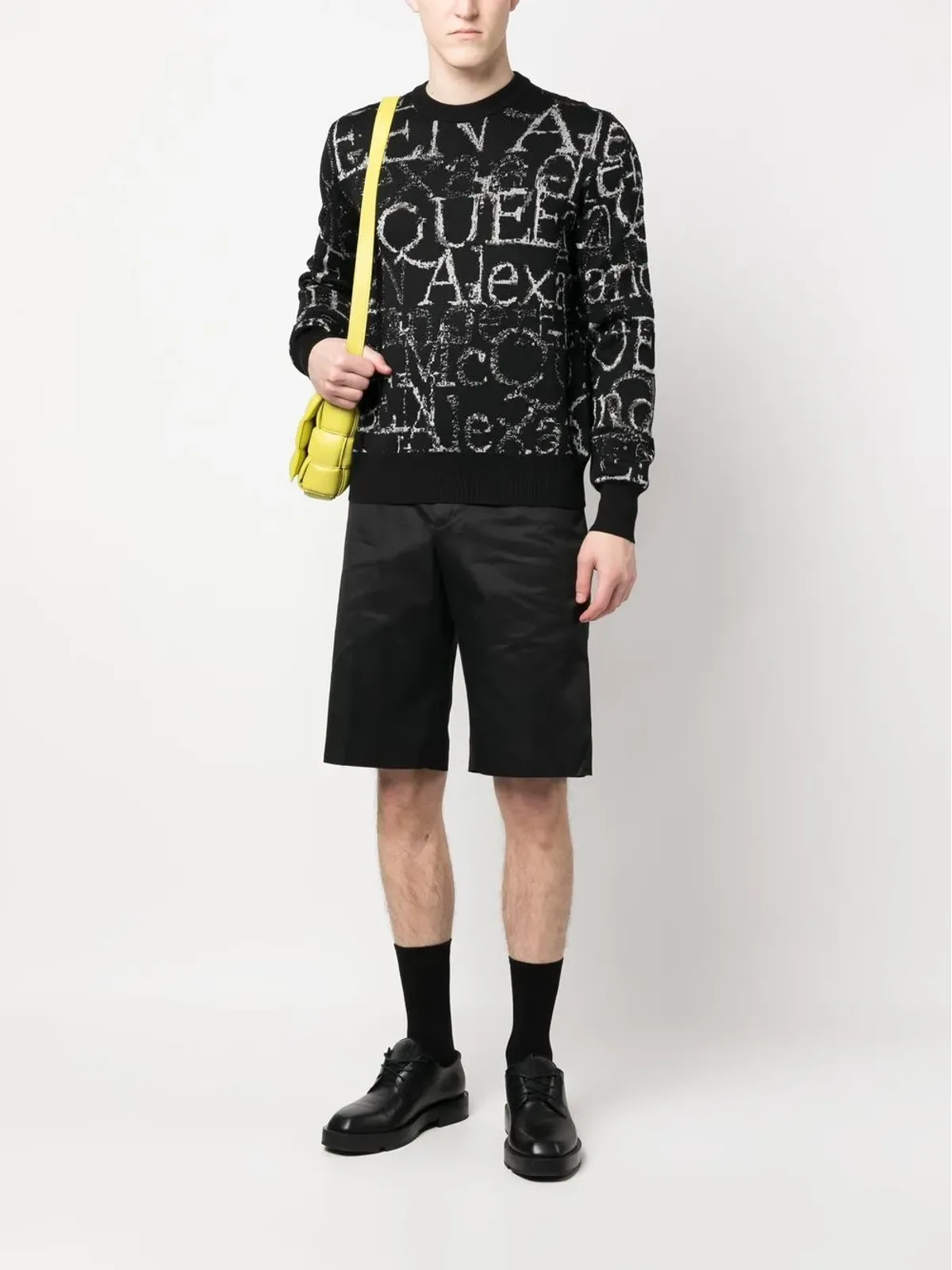 Alexander McQueen パネル切替ストレートレッグショーツ - ブラック - 画像2