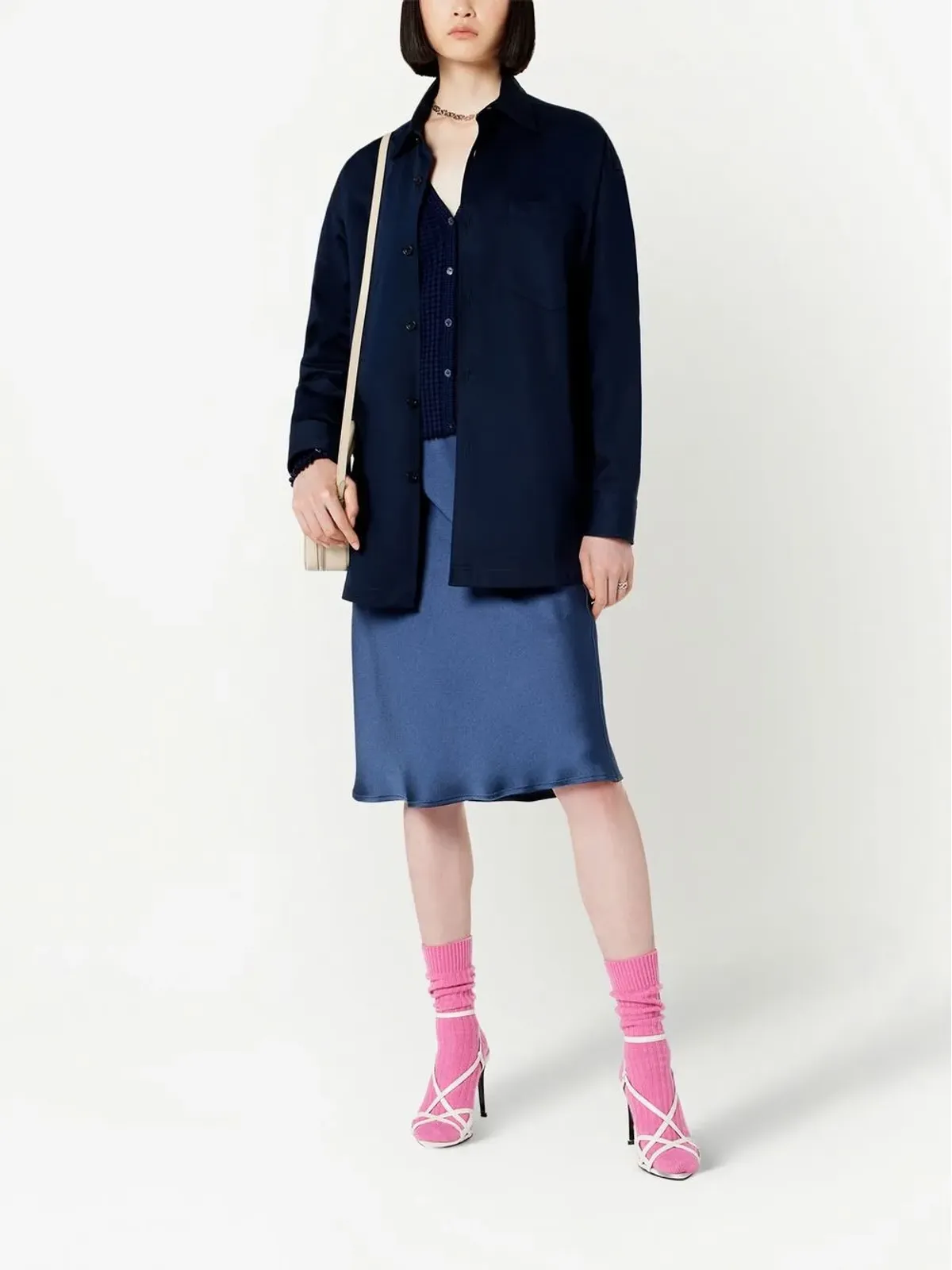 AMI Paris ハイウエストサテンスカート - 画像2