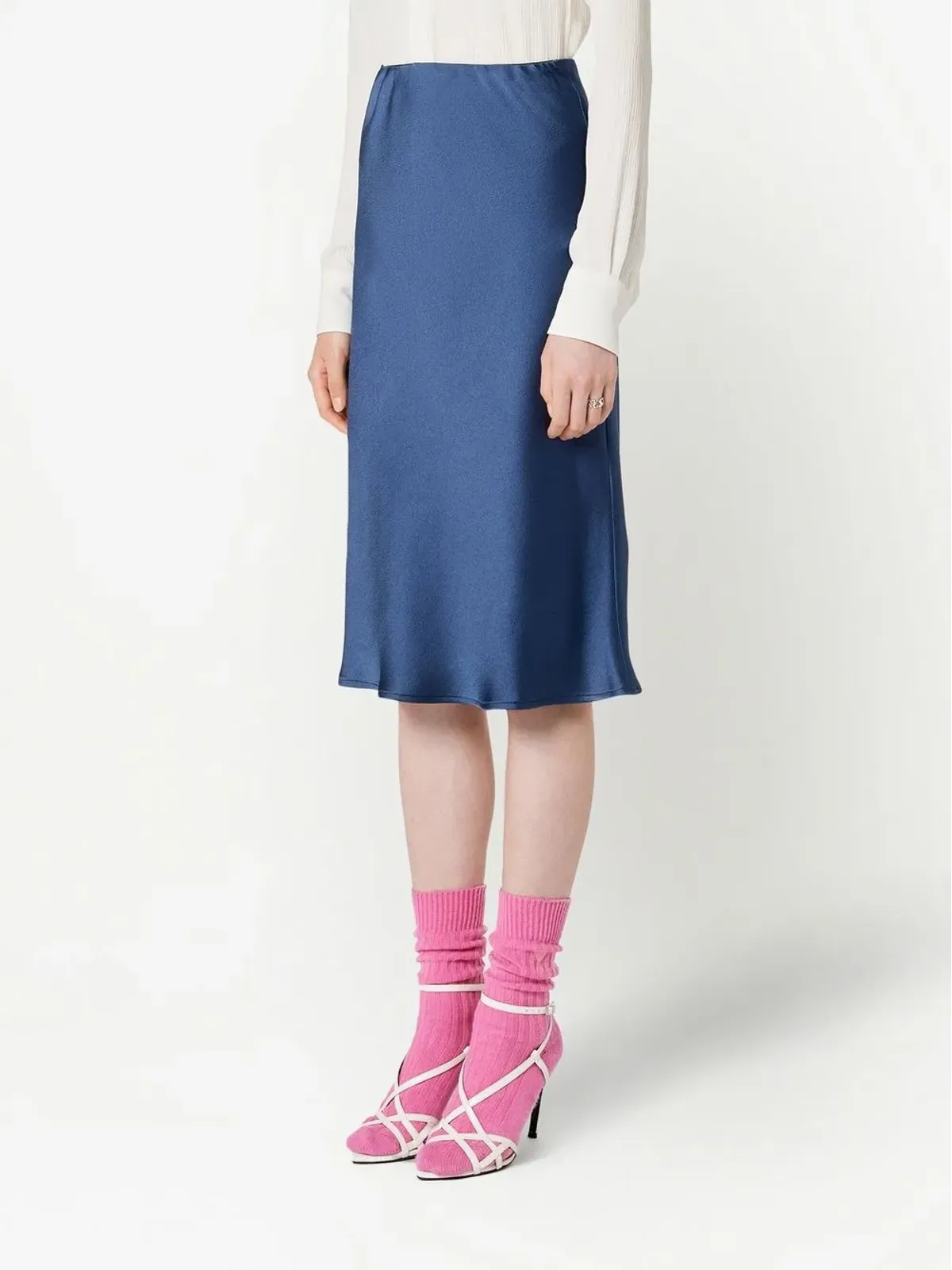 AMI Paris ハイウエストサテンスカート - 画像3