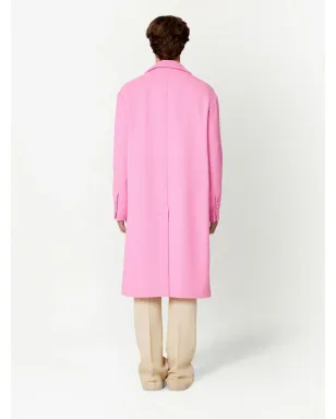 AMI Paris ピンクのツイード シングルブレスト コート - サムネイル4