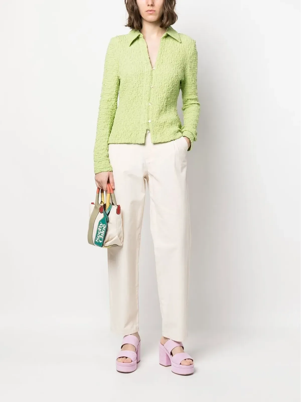 See by Chloé ピンタックディテール テーパードジーンズ - 画像2