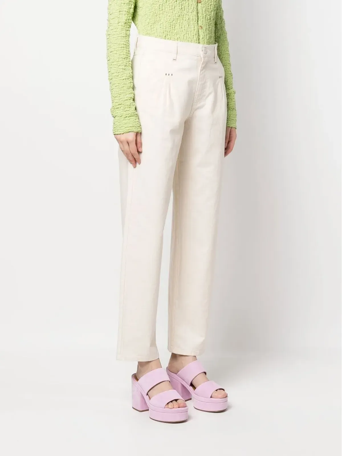 See by Chloé ピンタックディテール テーパードジーンズ - 画像3