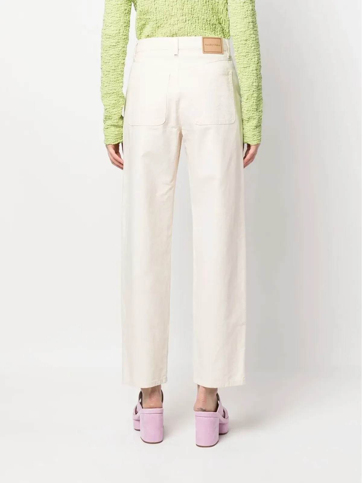 See by Chloé ピンタックディテール テーパードジーンズ - 画像4