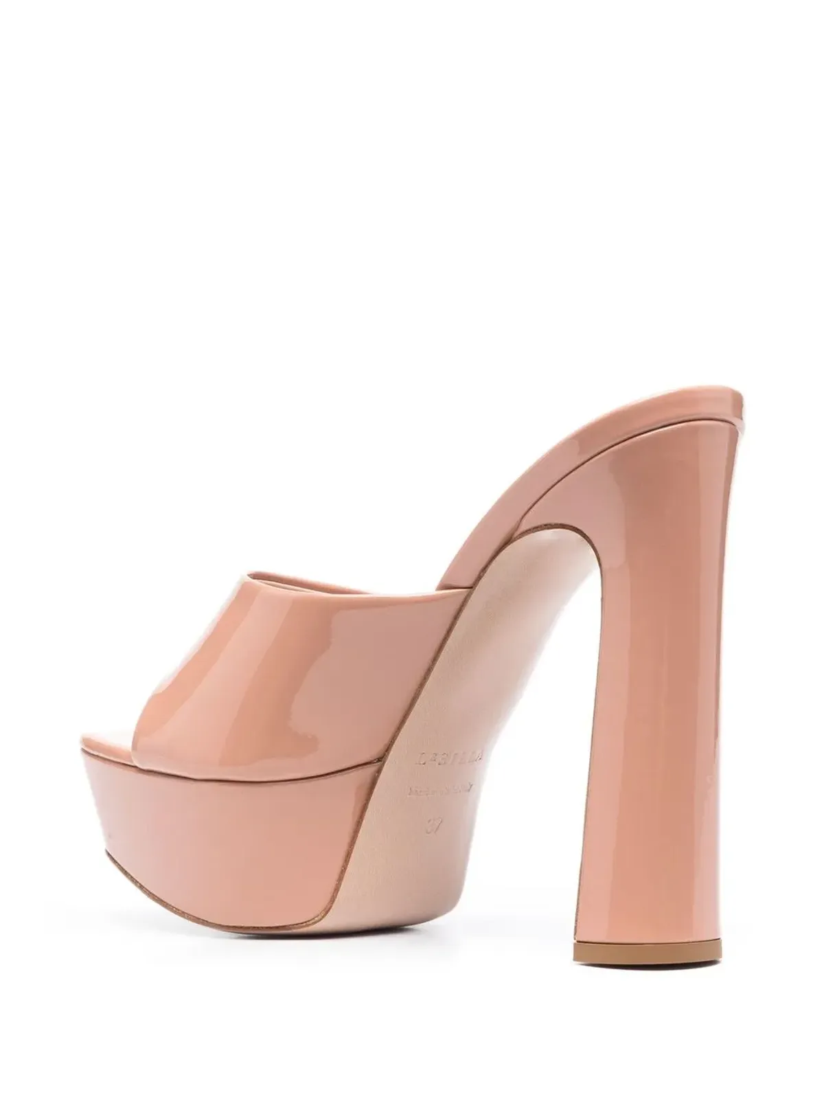 Le Silla パテントレザー プラットフォームサンダル - 画像3