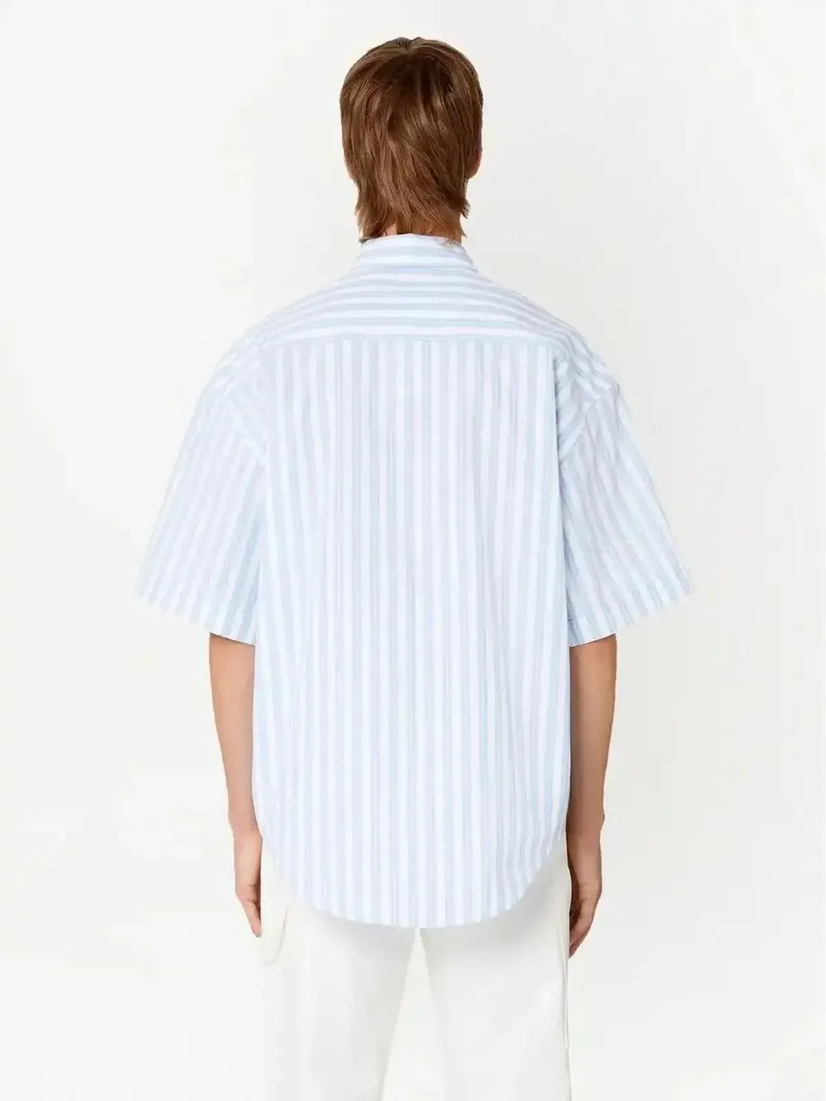 AMI Paris ストライプ柄ショートスリーブシャツ - 画像5
