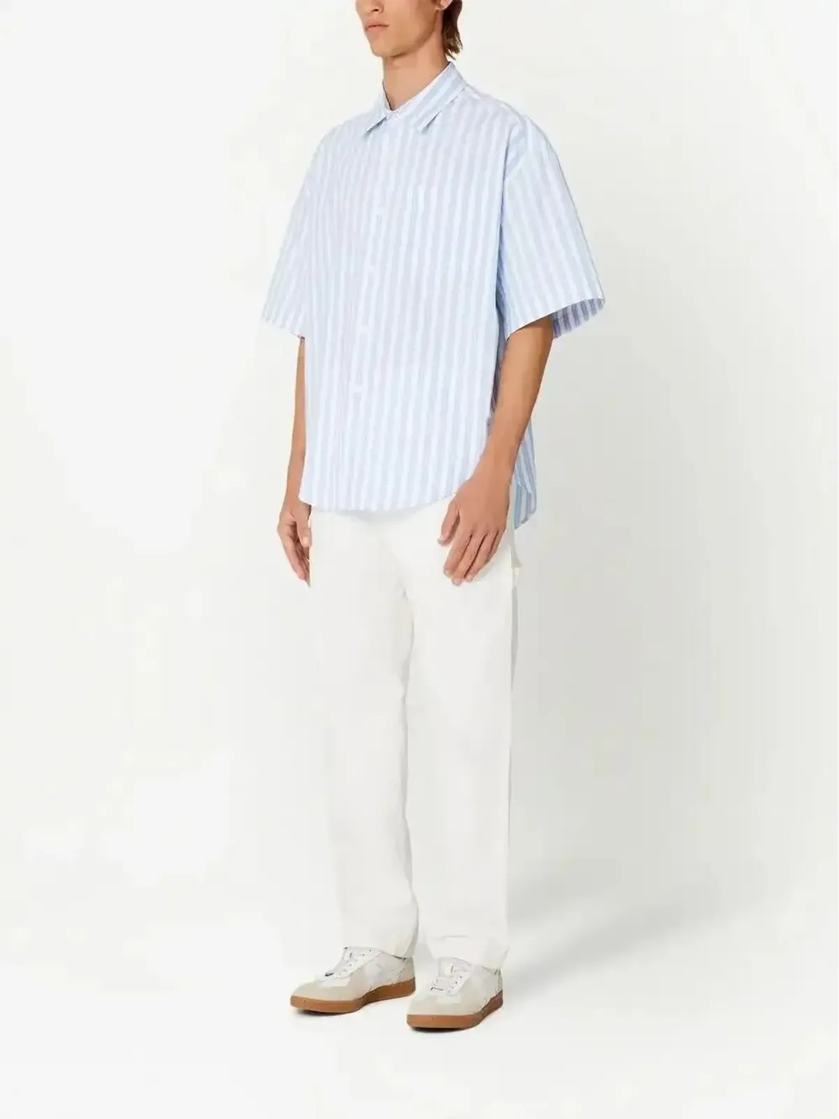 AMI Paris ストライプ柄ショートスリーブシャツ - 画像2