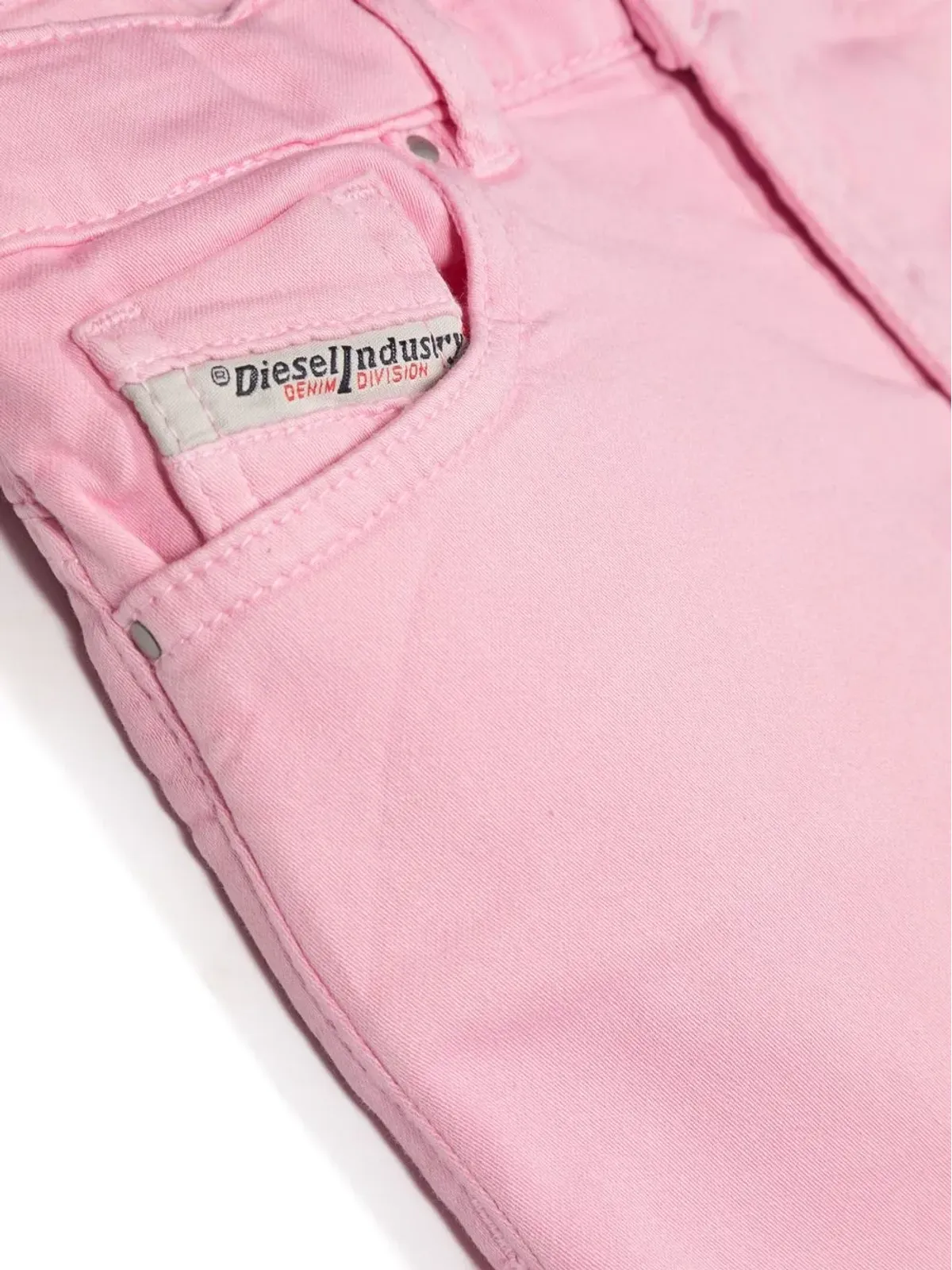 Diesel Kids ローズピンクのストレッチデニム・ワイドジーンズ - 画像3