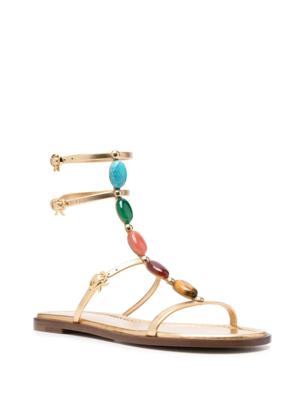 Gianvito Rossi Shanti 05 フラットグラディエーターサンダル - 画像2