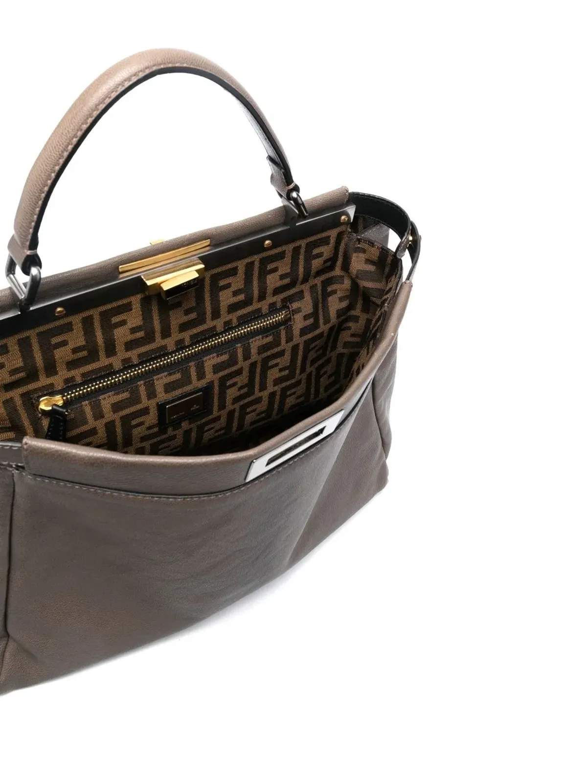 Fendi Pre-Owned ピーカブー レザートートバッグ ブラウン - 画像5