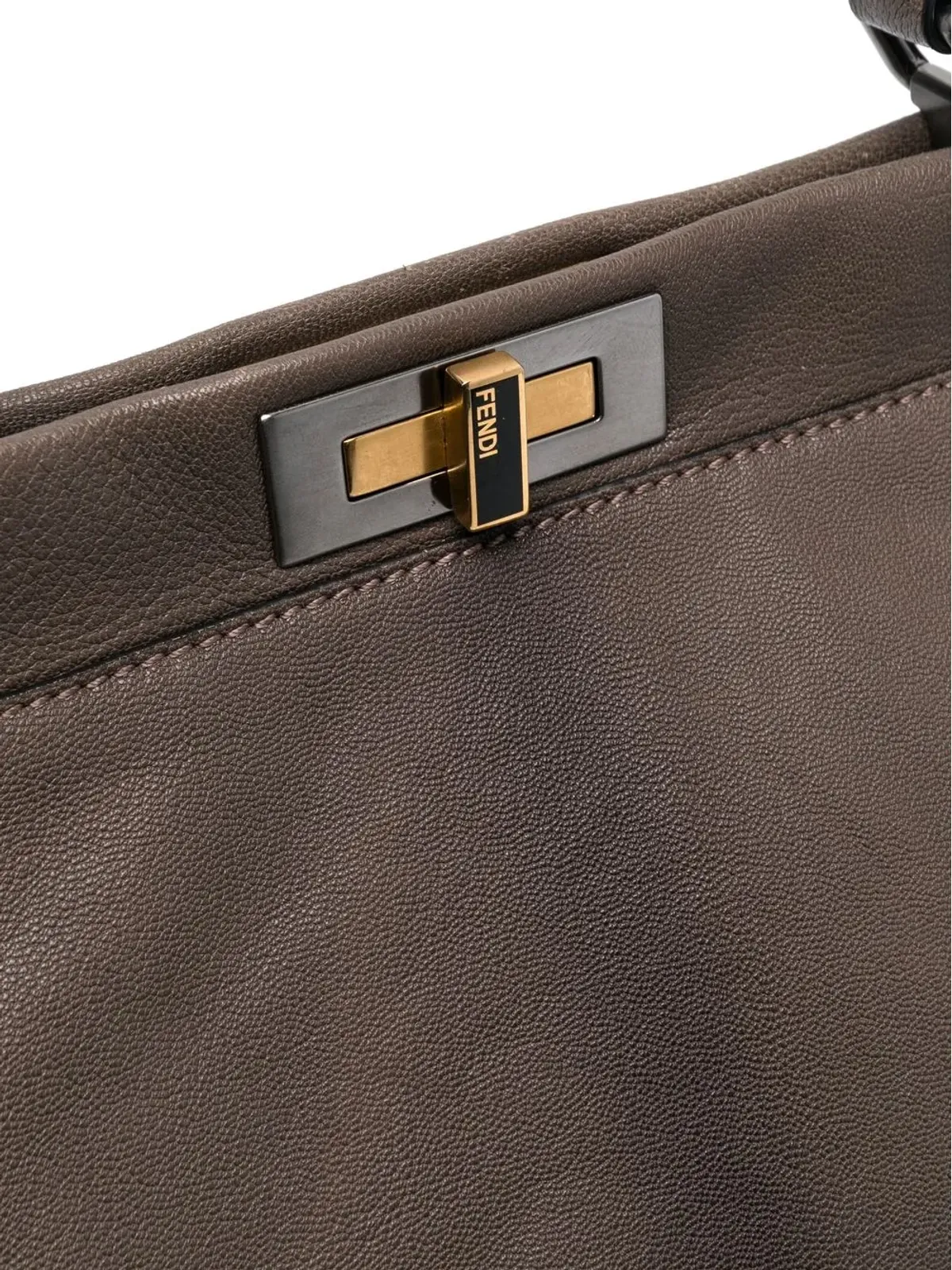Fendi Pre-Owned ピーカブー レザートートバッグ ブラウン - 画像4