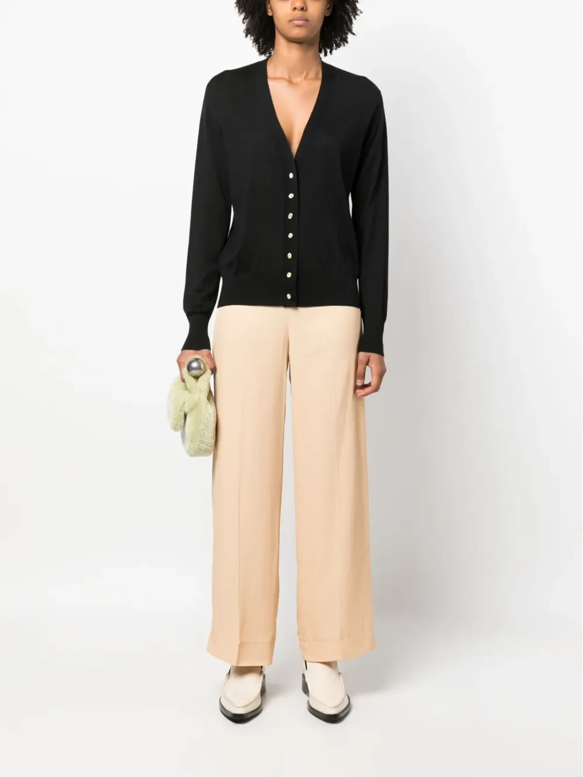 Jil Sander ハイウエスト・ワイドレッグパンツ - 画像2