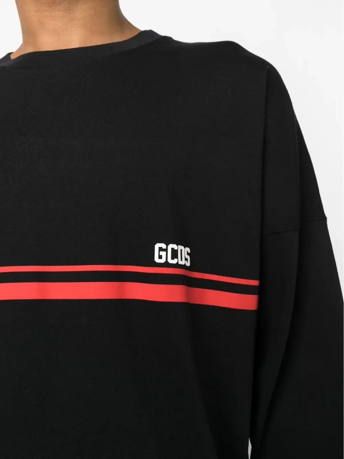 GCDS ロゴプリントストライプ スウェットシャツ - 画像5