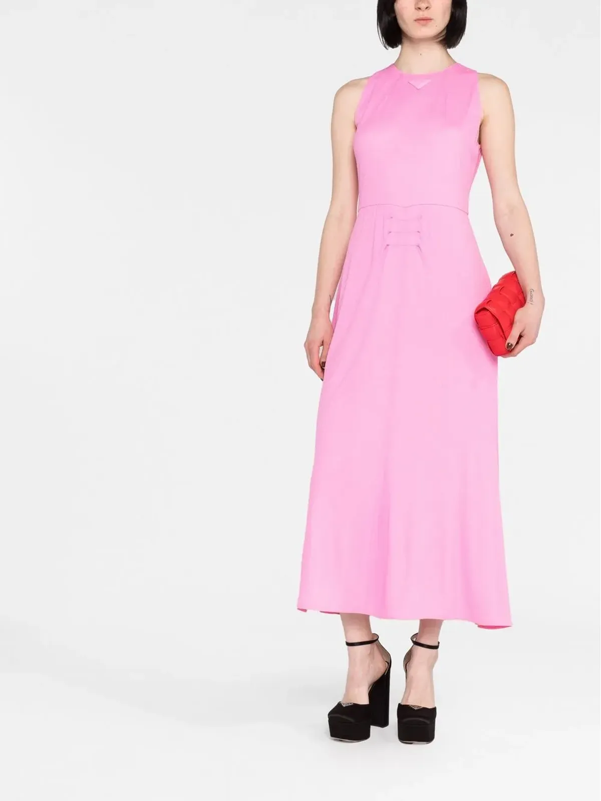 Prada トライアングルロゴ マキシドレス - 画像2