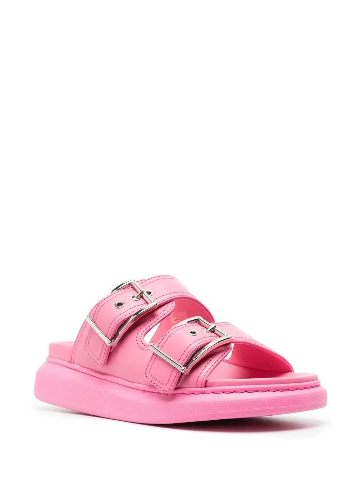 Alexander McQueen ダブルバックルサンダル - ピンク - 画像2
