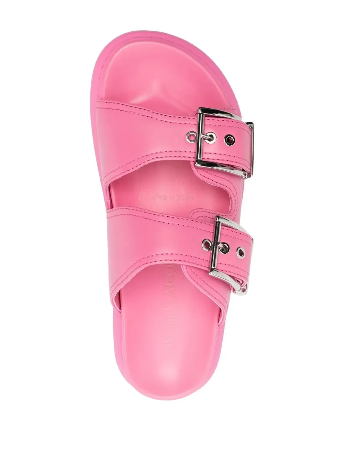 Alexander McQueen ダブルバックルサンダル - ピンク - 画像4