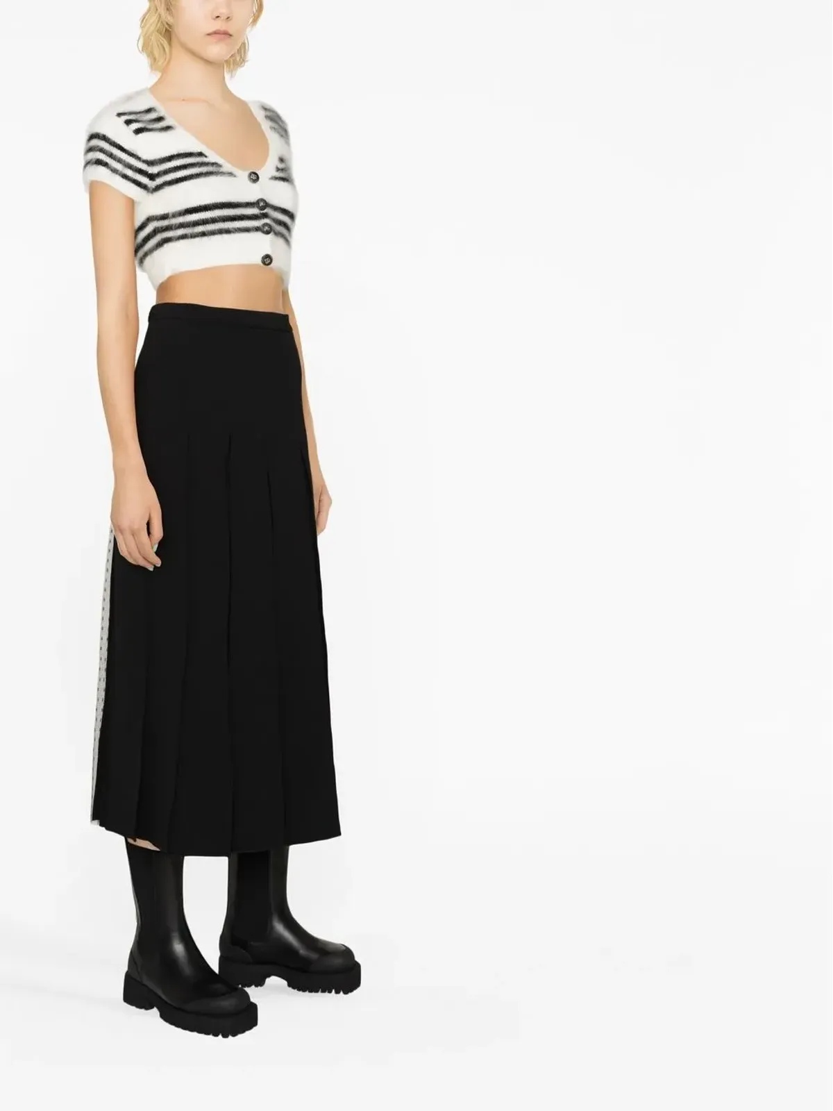 RED Valentino チュールパネルのミディスカート - 画像3
