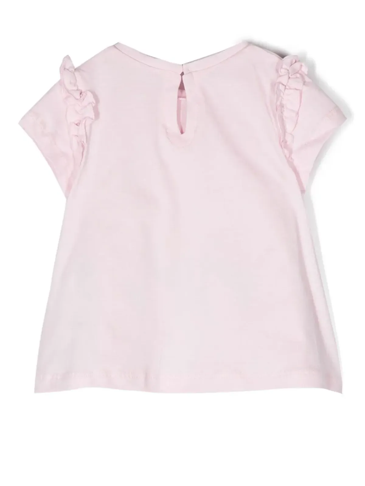 Monnalisa 花柄プリント蝶のアップリケ付き Tシャツ - ピンク - 画像2