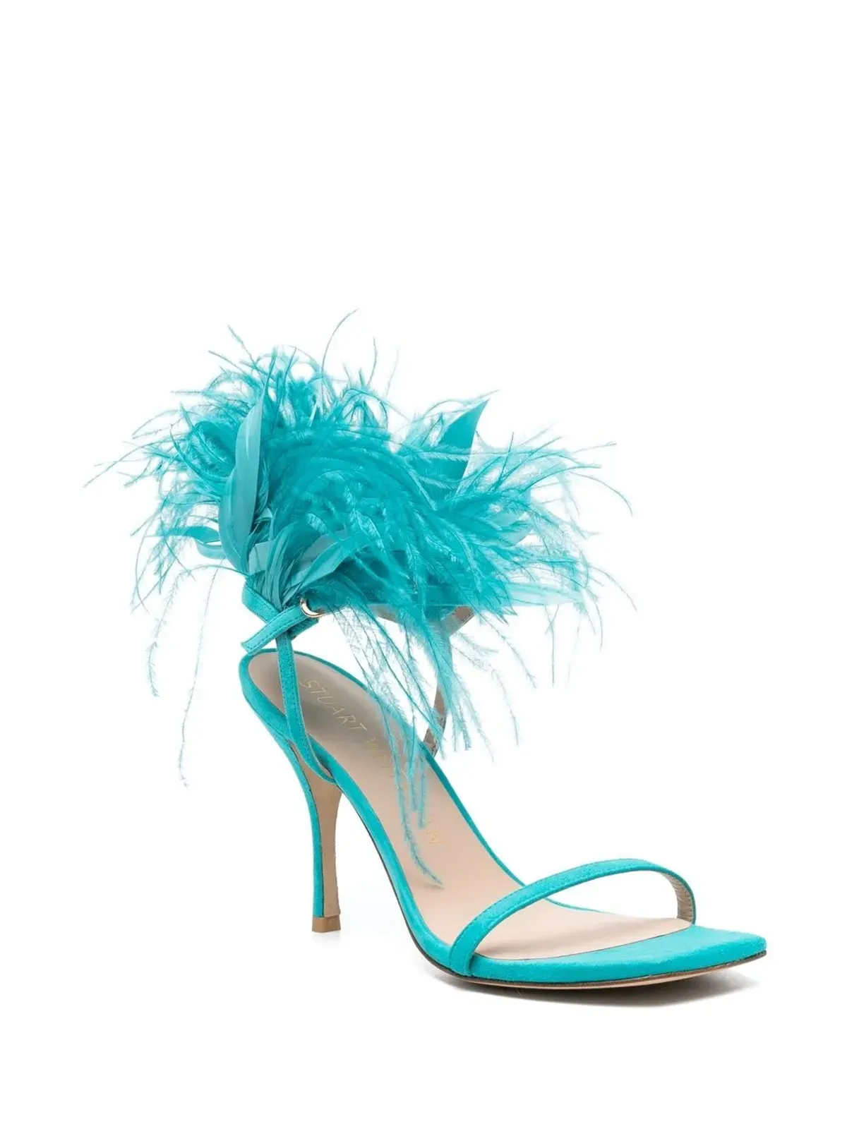Stuart Weitzman 羽毛ディテール オープントゥ サンダル - 画像2