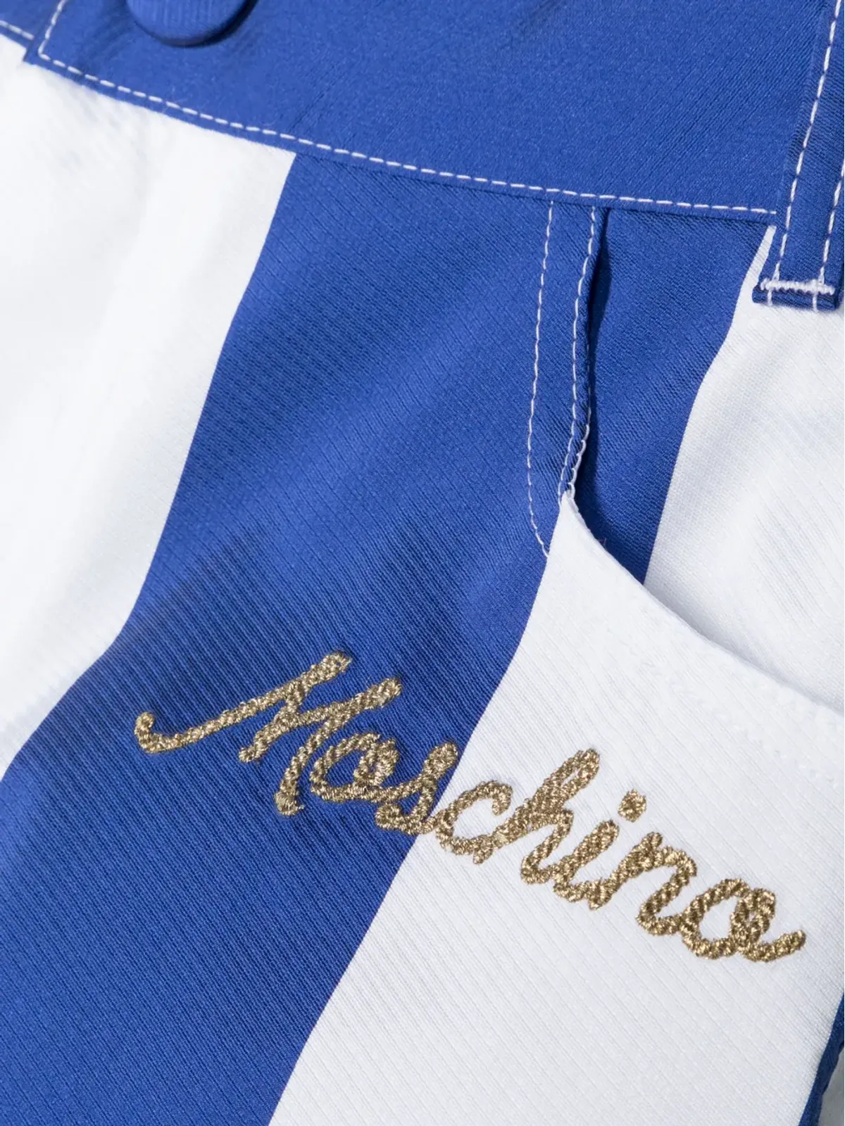Moschino Kids ロゴ刺繍ストライプショーツ - 画像3
