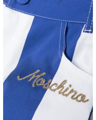 Moschino Kids ロゴ刺繍ストライプショーツ - サムネイル3