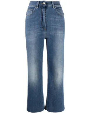 Elisabetta Franchi クロップドハイウエストジーンズ - Blue - サムネイル1