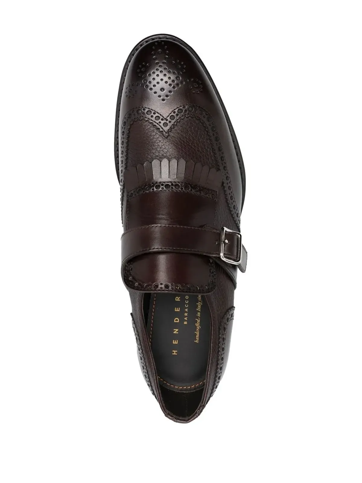 Henderson Baracco パンチングバックルモンクシューズ - ブラウン - 画像4