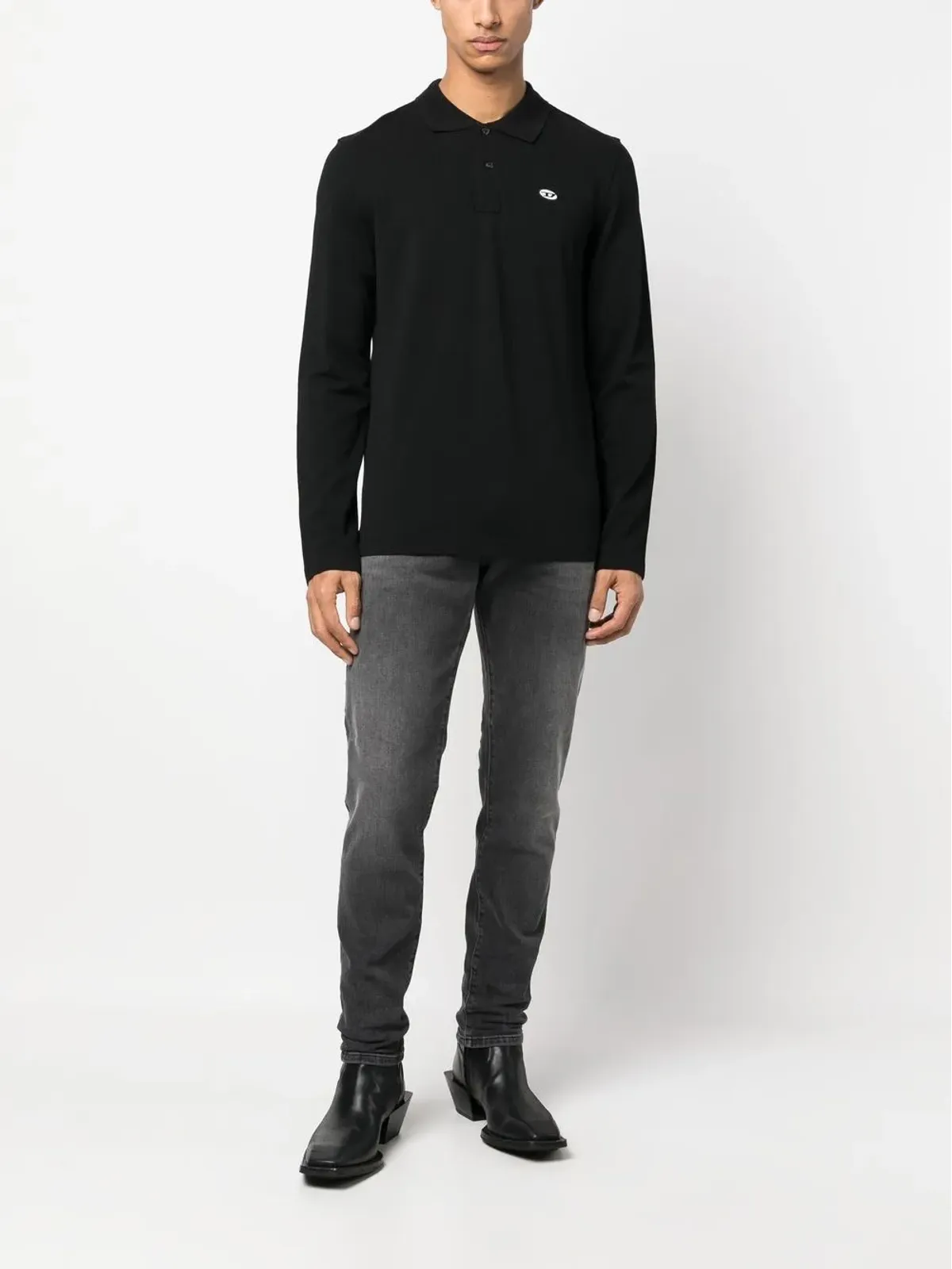 Diesel T-Smith ロングスリーブ ポロシャツ - ブラック - 画像2