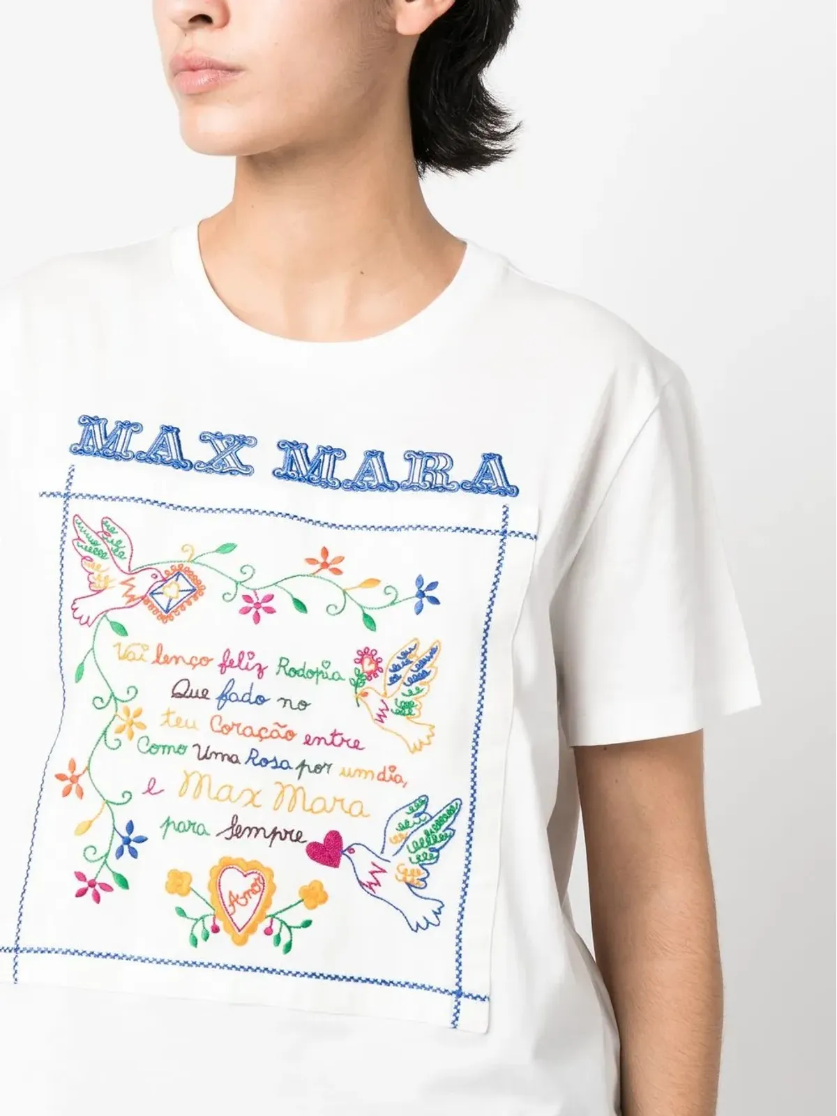 Max Mara 刺繍スローガンTシャツ - 画像5