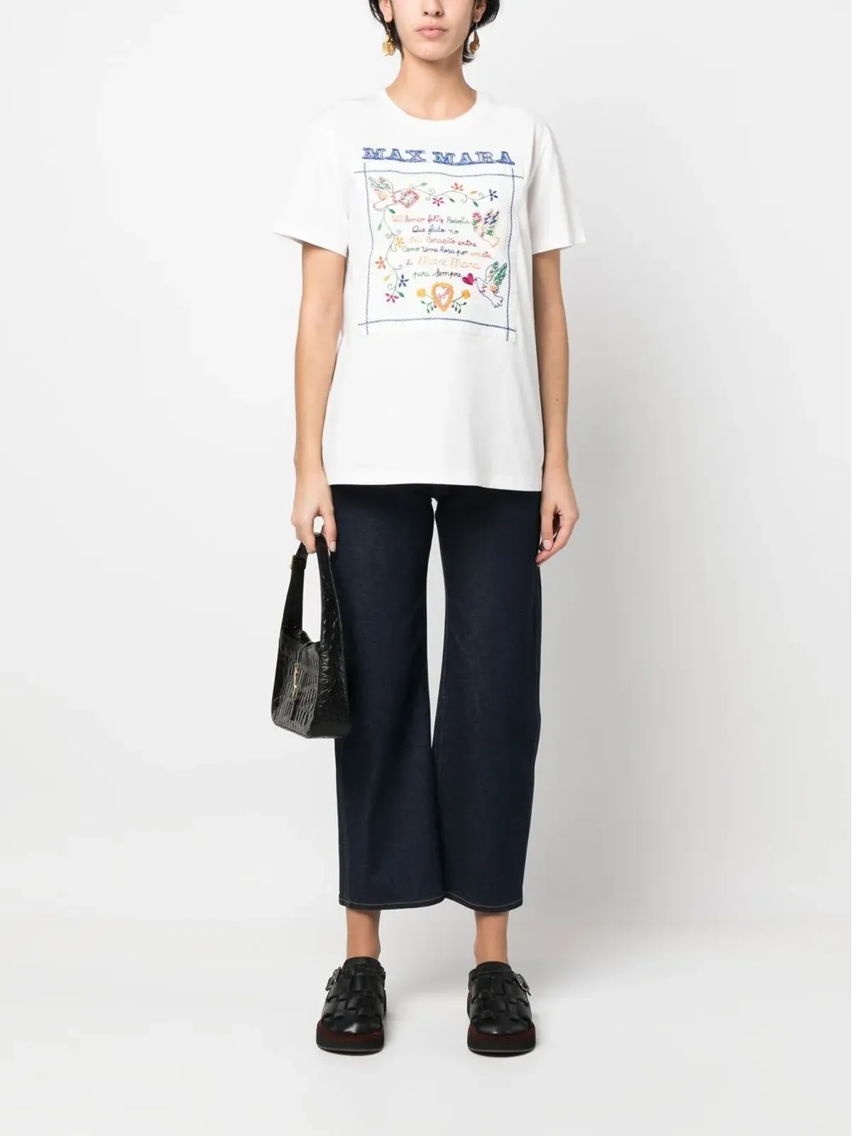 Max Mara 刺繍スローガンTシャツ - 画像2