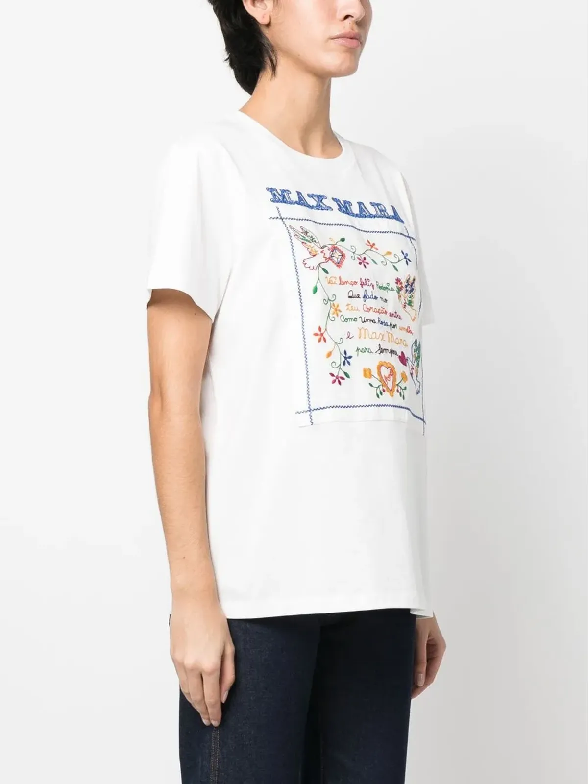 Max Mara 刺繍スローガンTシャツ - 画像3
