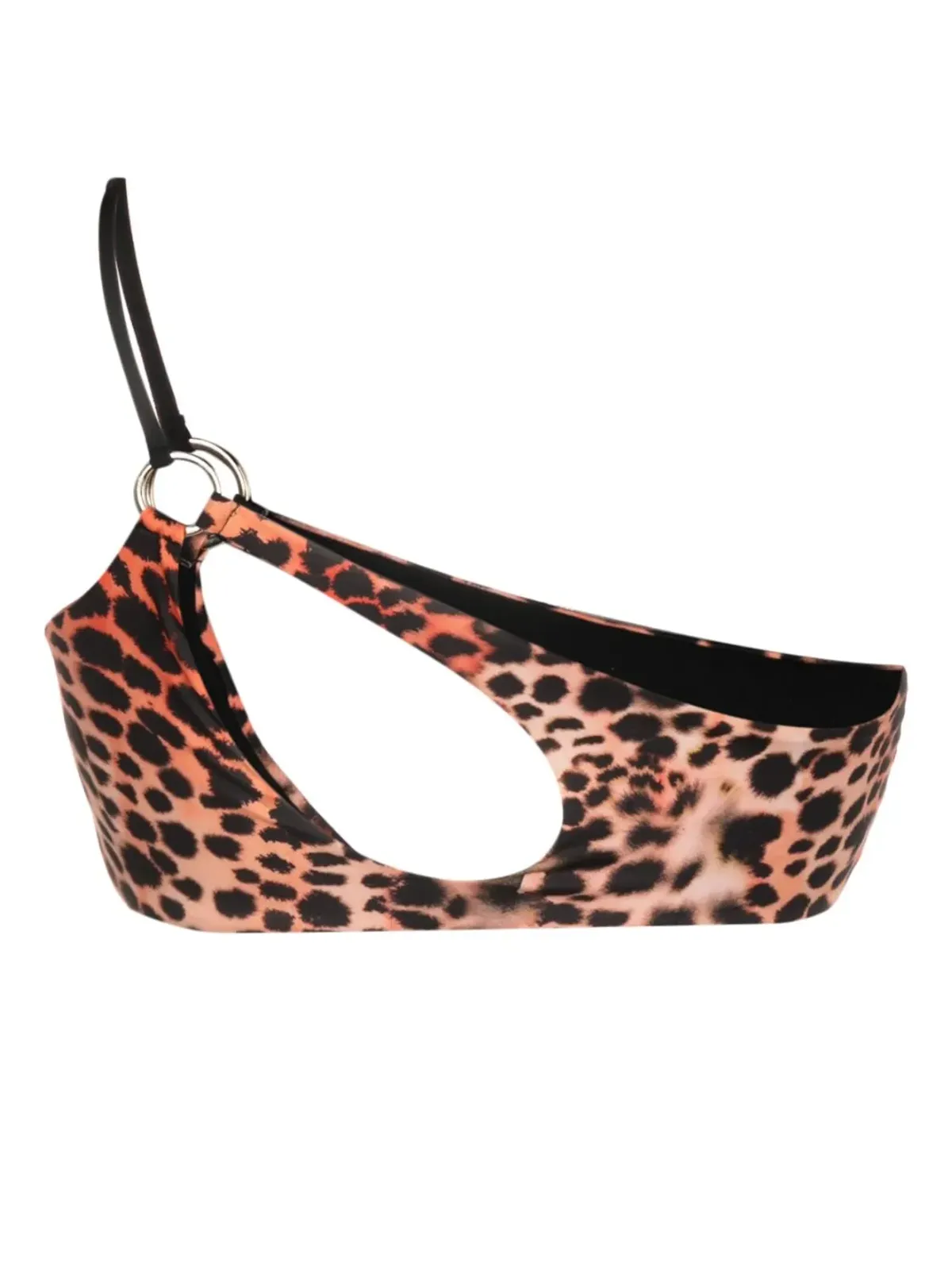 Roberto Cavalli レオパード柄 シングルショルダービキニトップ - 画像2