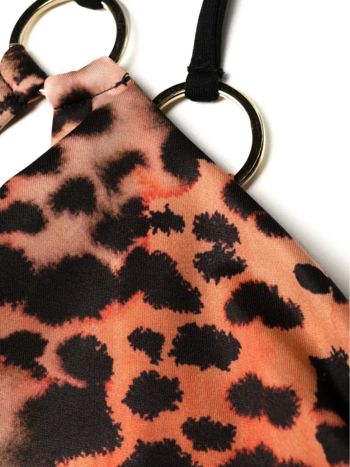 Roberto Cavalli レオパード柄 シングルショルダービキニトップ - 画像3