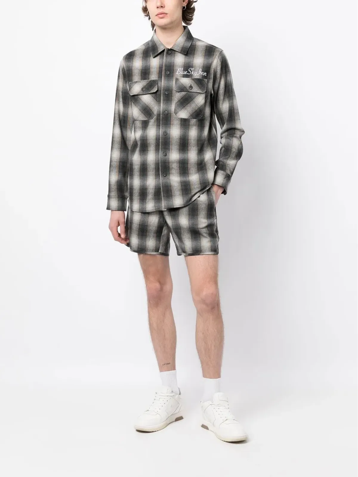 BLUE SKY INN チェック柄ショーツ - グレー - 画像2