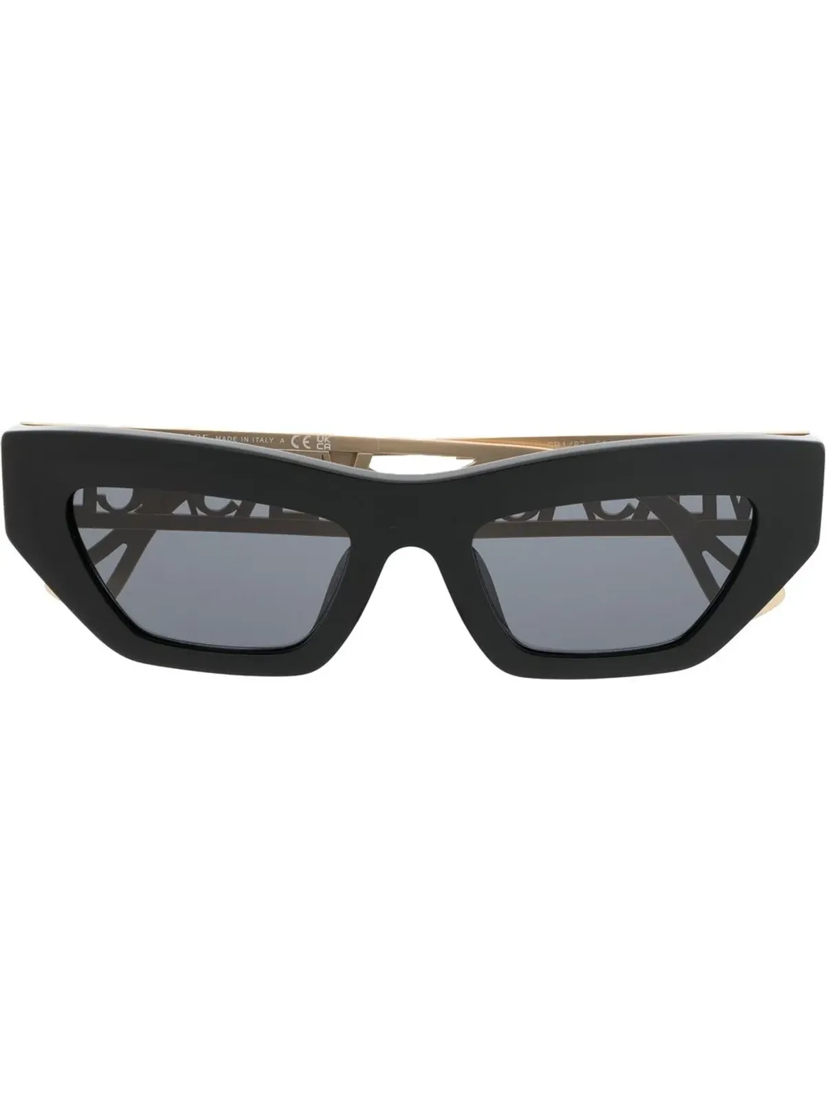Versace Eyewear ロゴプレートキャットアイサングラス - ブラック - 画像1