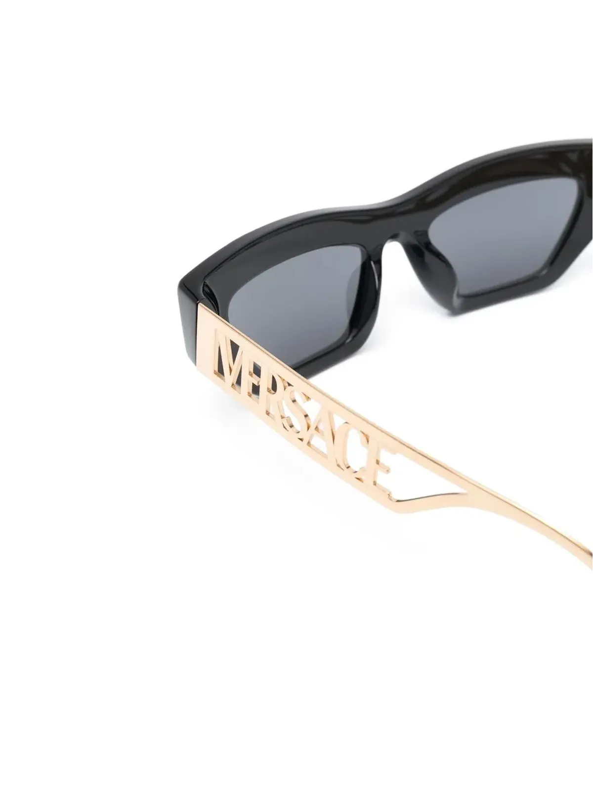 Versace Eyewear ロゴプレートキャットアイサングラス - ブラック - 画像3
