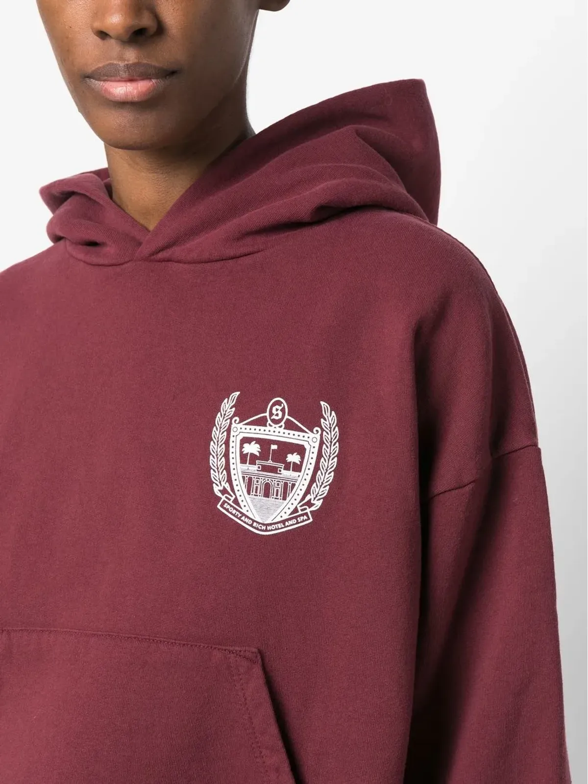 Sporty & Rich ロゴプリント クロップドフーディ - 画像5