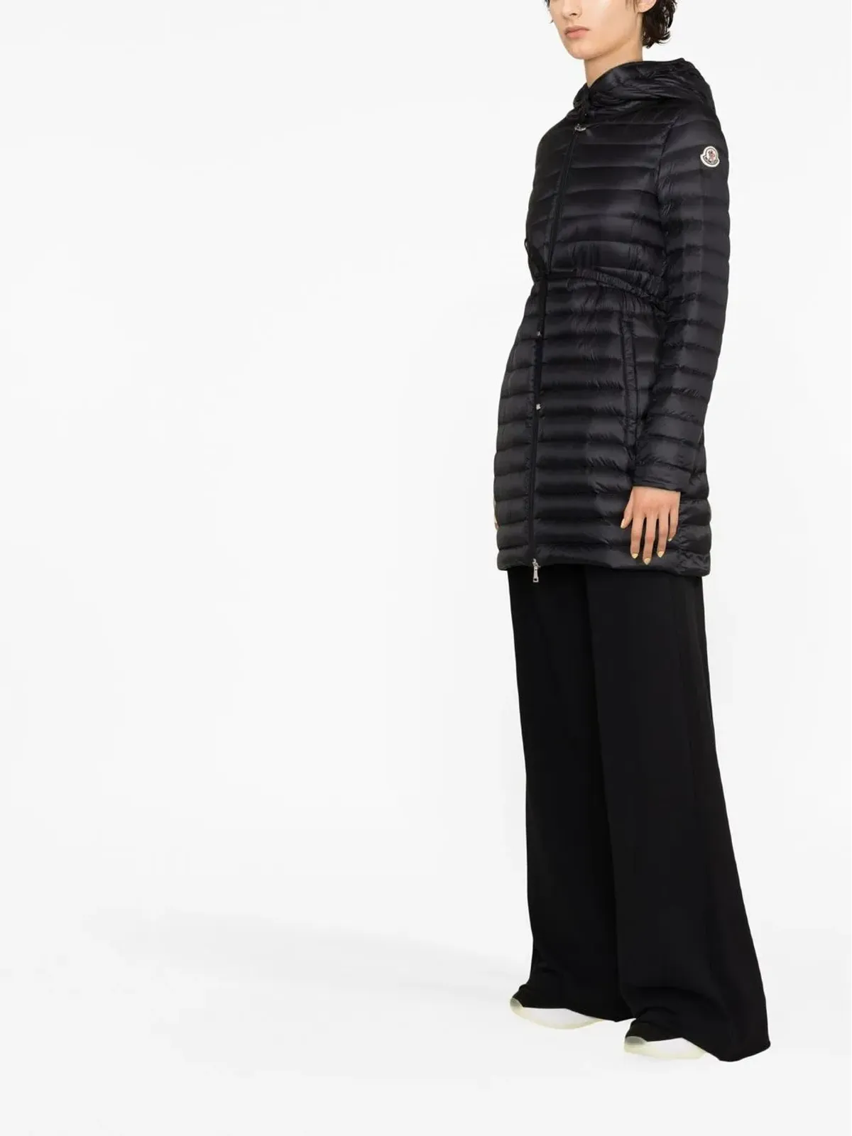 Moncler バーベル パッド入りフード付きコート - ブラック - 画像4